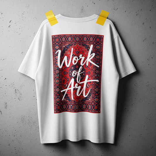 Artistic Graphic T-Shirt – "Work of Art" Modern Rug Design, Trendy Statement Tee