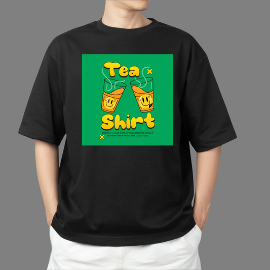 Tea Shirt Pun Graphic Tee - Black